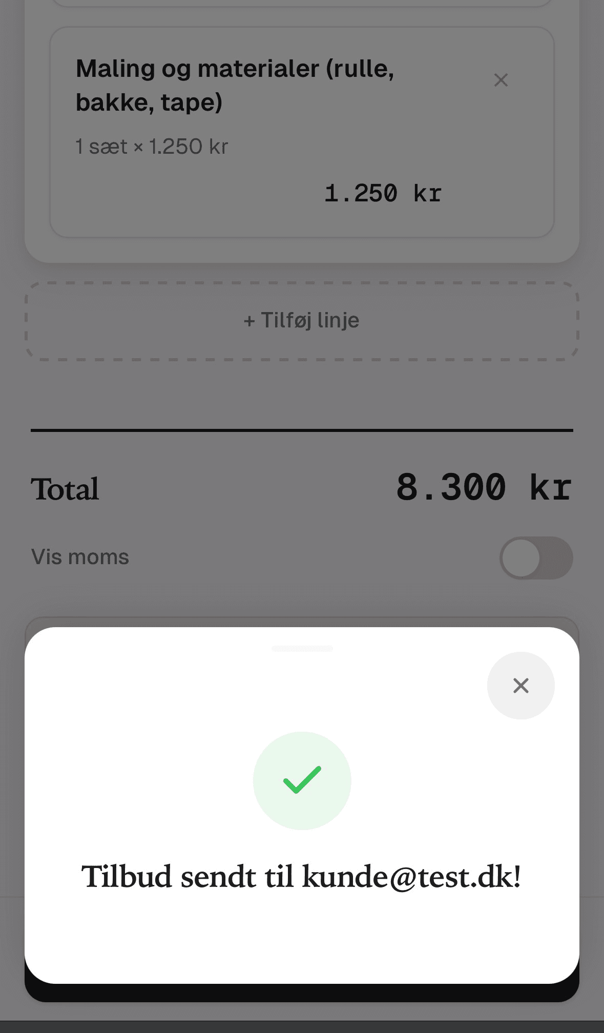Trin 3: Tilbudsmakker — kunden får tilbudet på telefonen